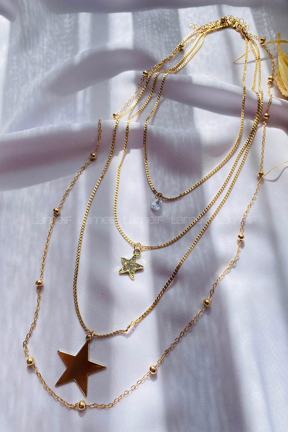 Gold Gold Straight Necklace