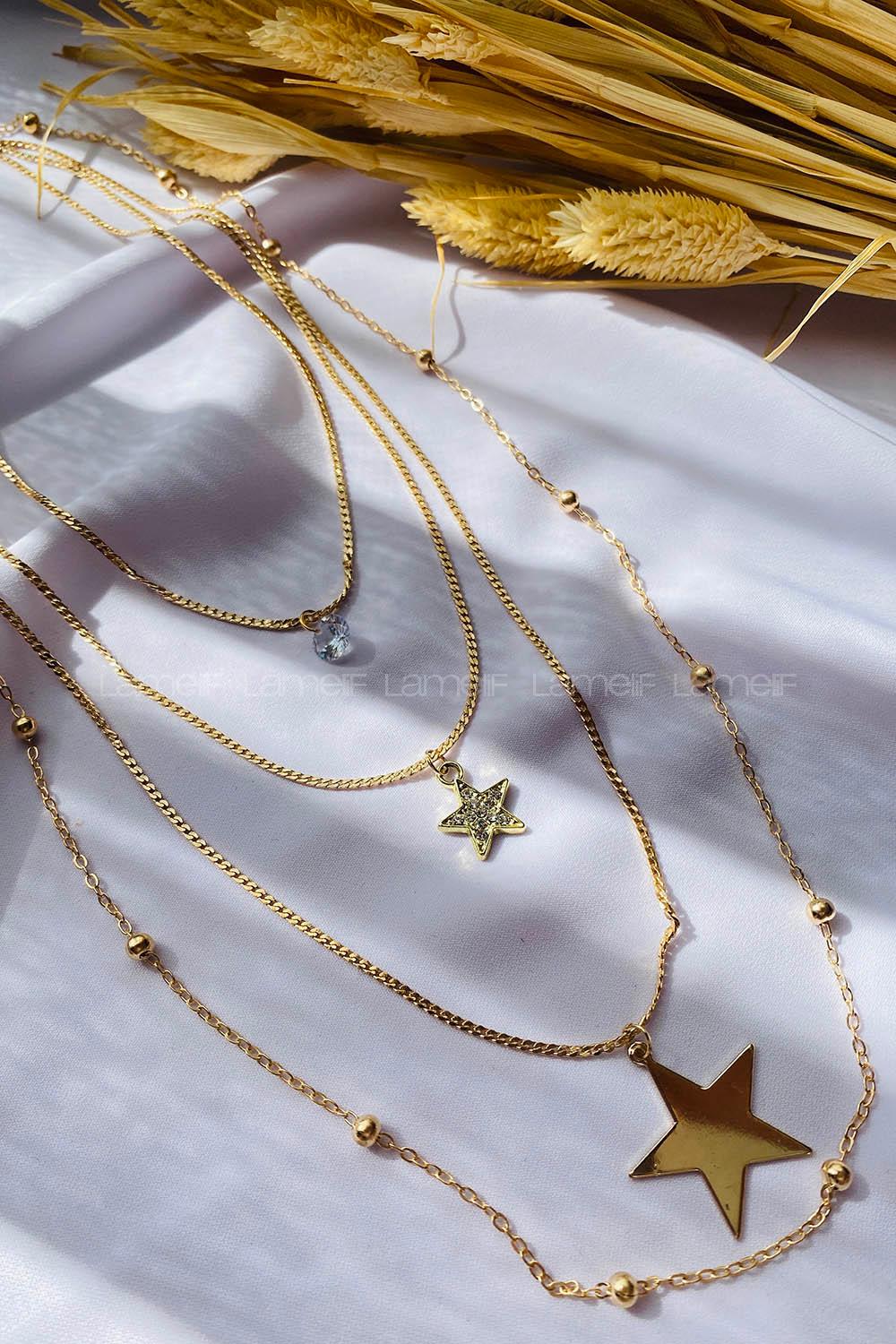 Gold Gold Straight Necklace