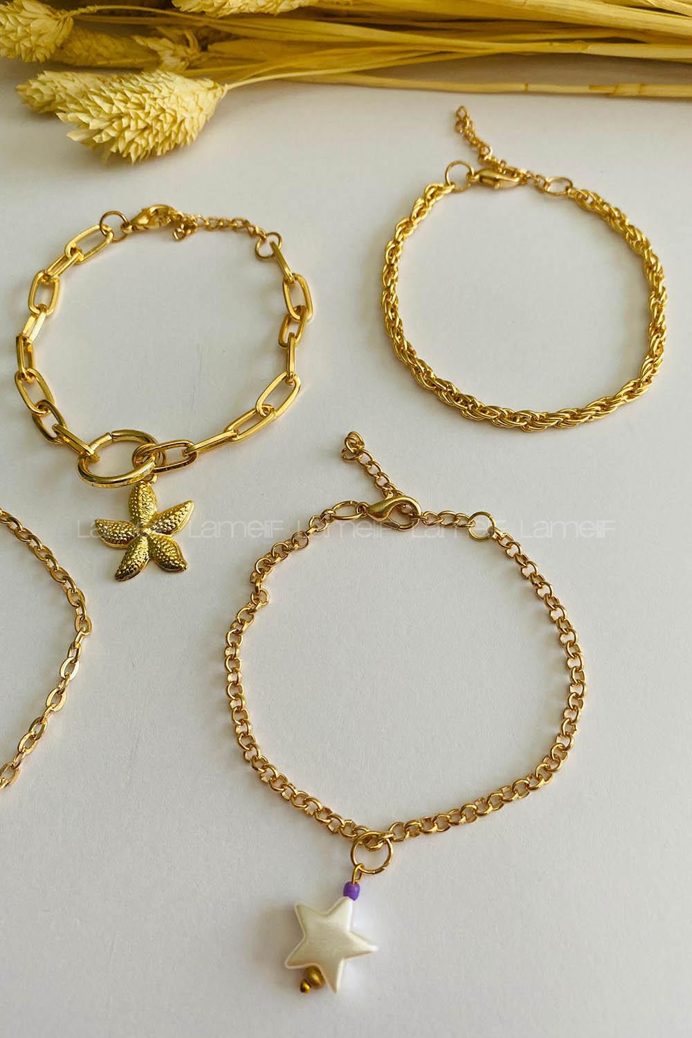 Gold-7 Belted Gold Straight Wristband