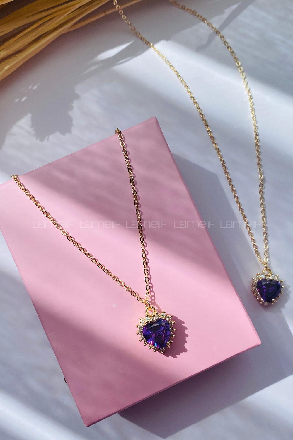 Purble Gold Straight Necklace