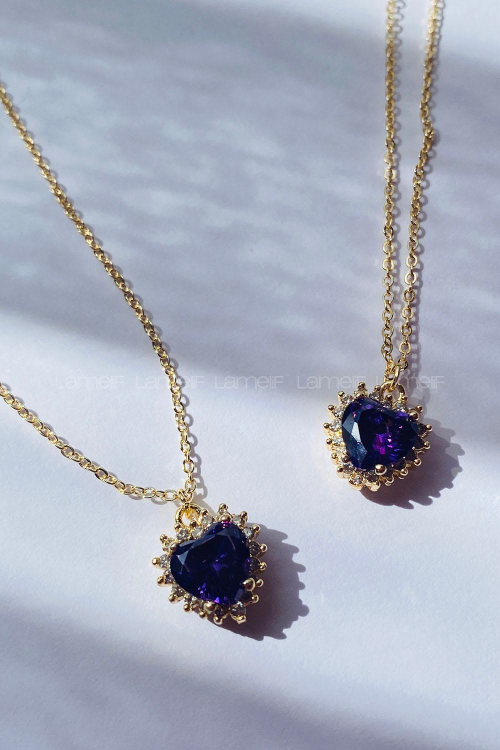 Purble Gold Straight Necklace