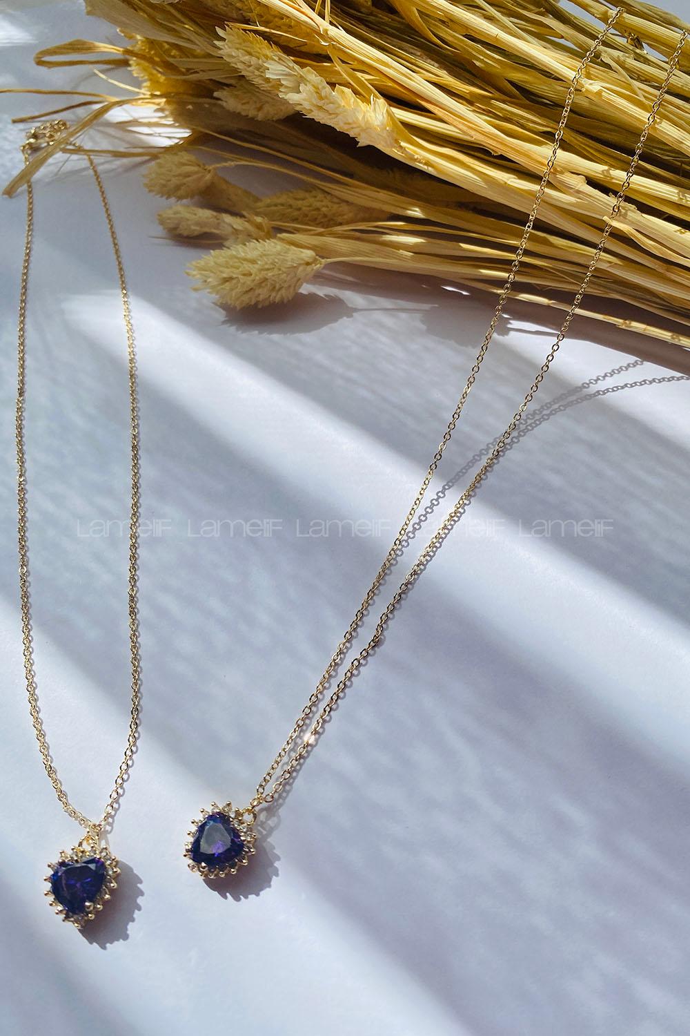 Purble Gold Straight Necklace