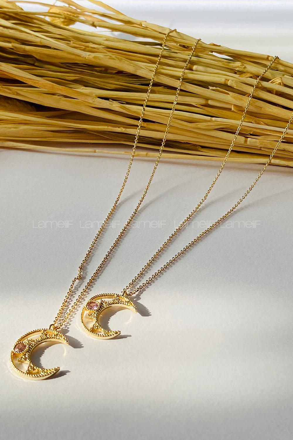 Pink Gold Straight Necklace