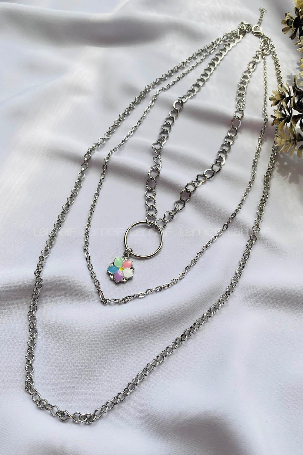 Silver Gold Straight Necklace