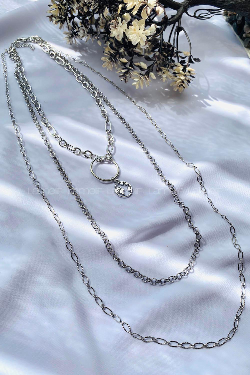 Silver Silver Straight Necklace