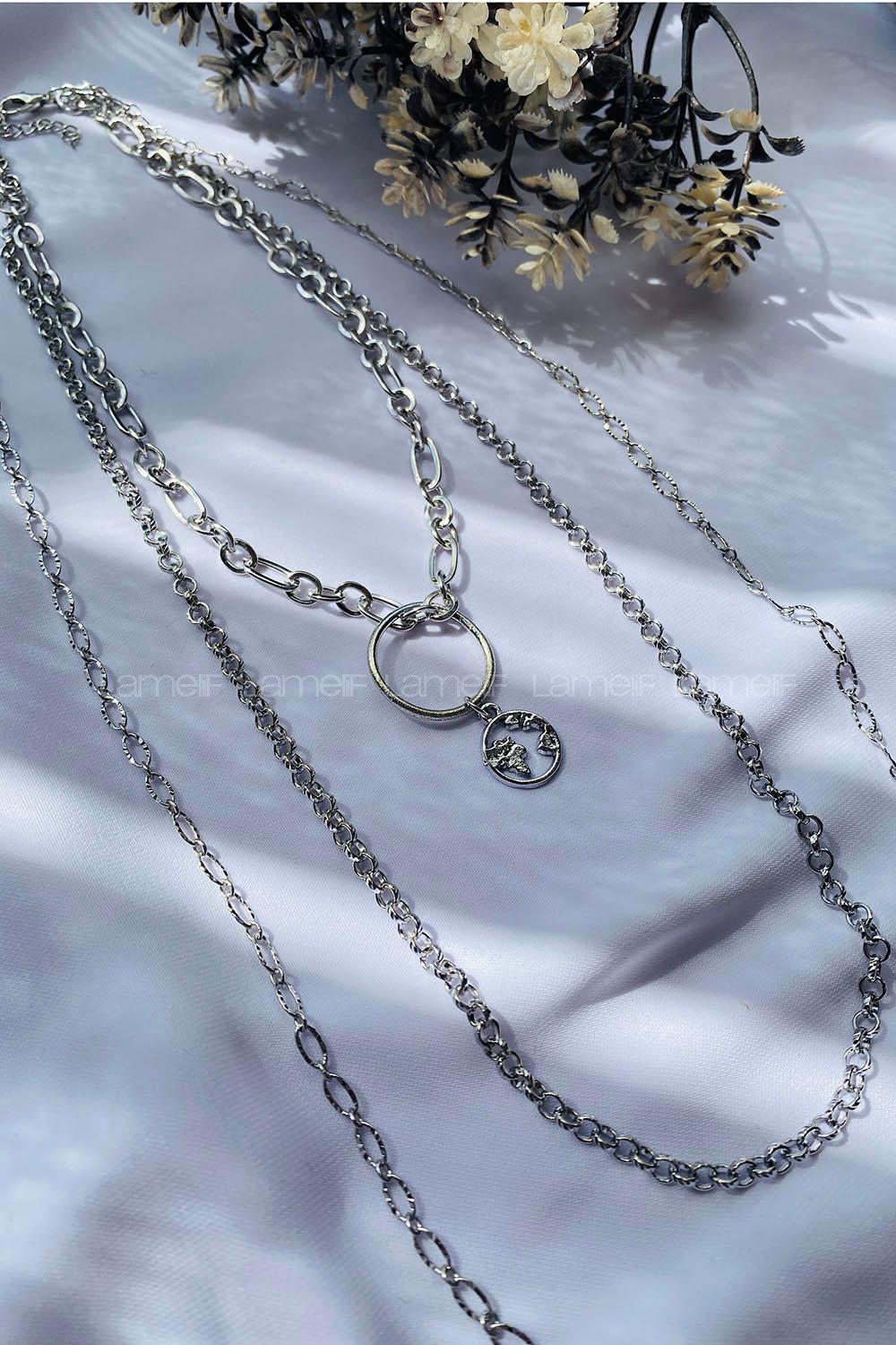 Silver Silver Straight Necklace