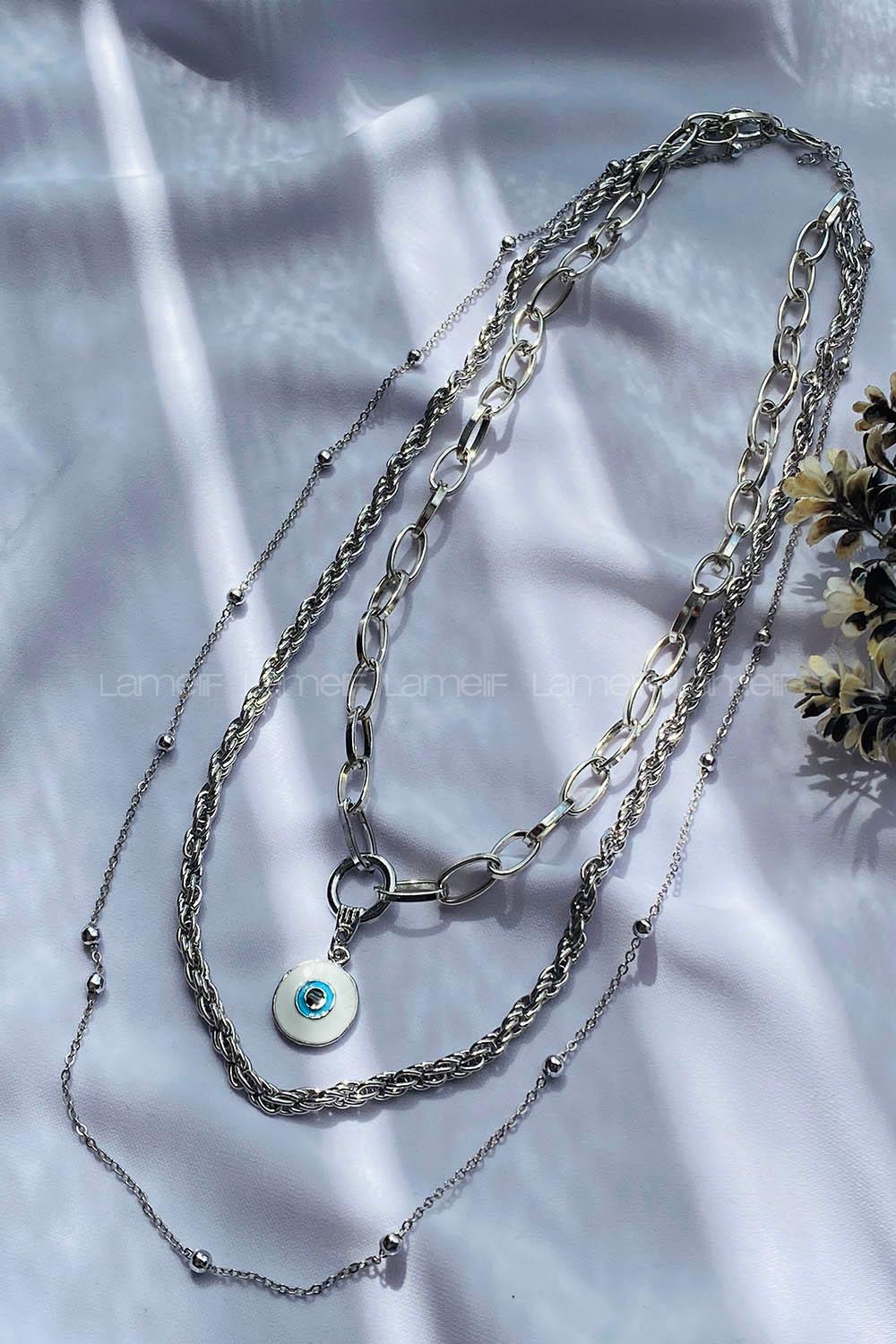 Silver Gold Straight Necklace