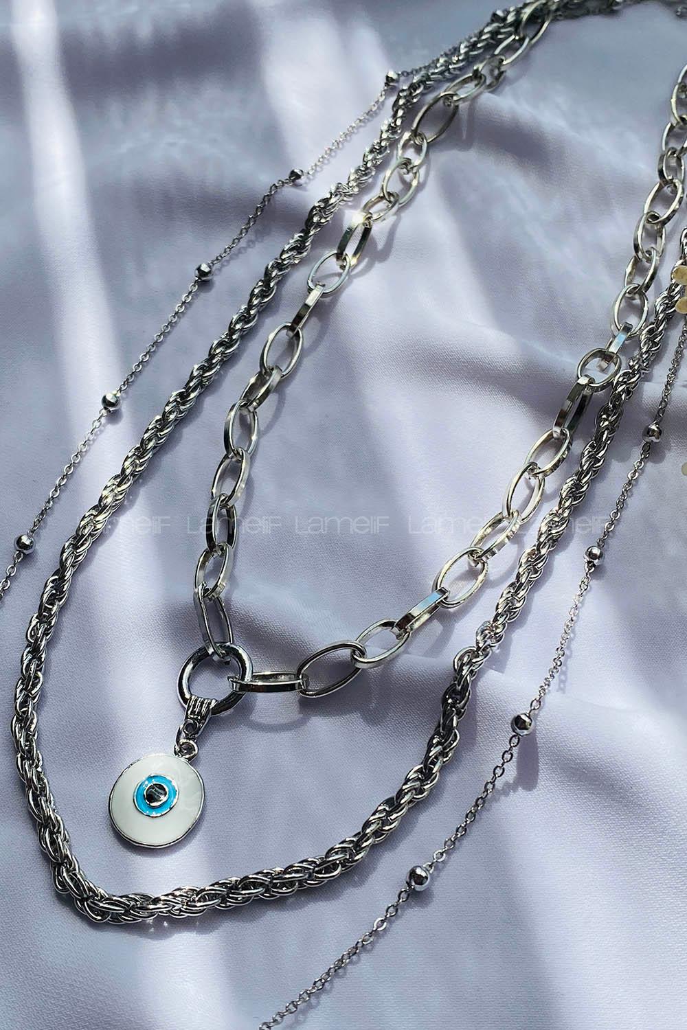 Silver Gold Straight Necklace