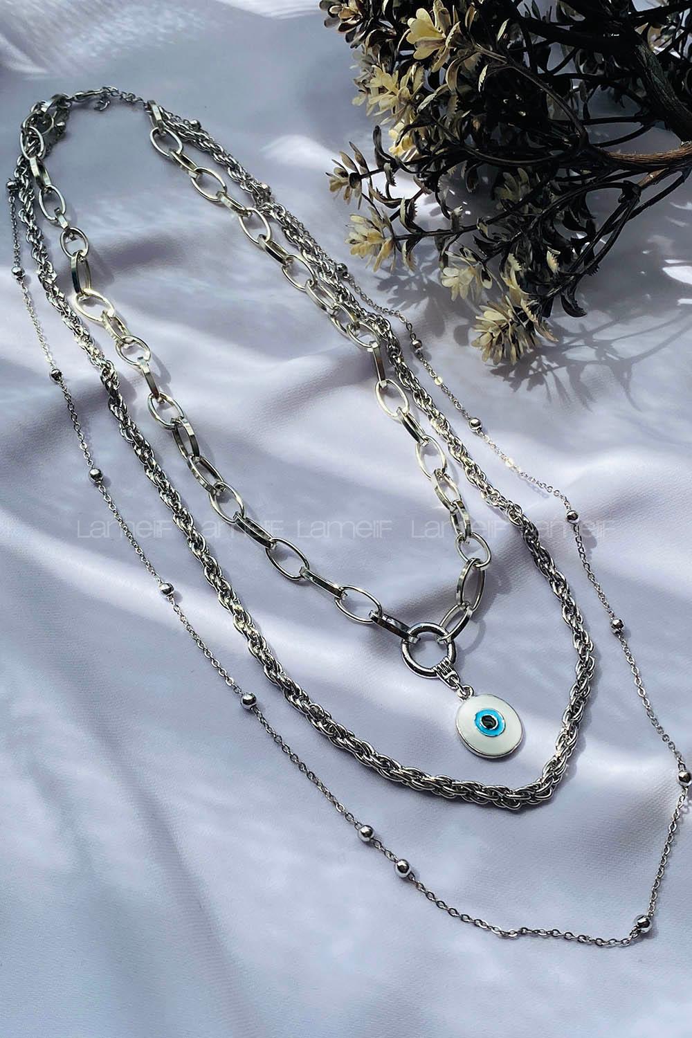 Silver Gold Straight Necklace