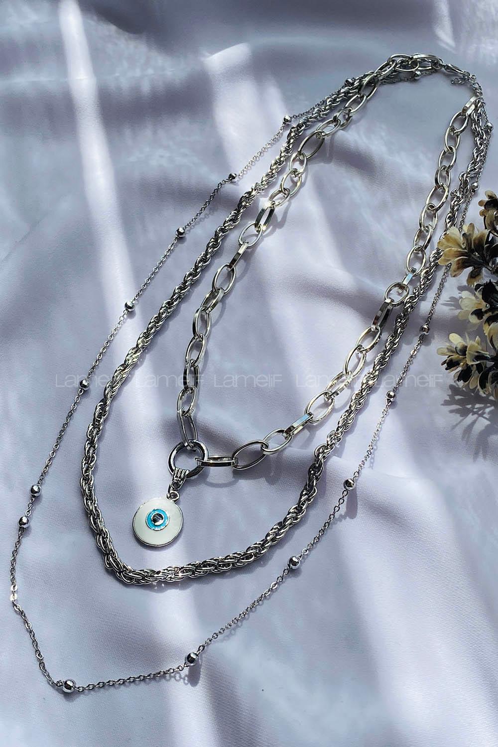 Silver Gold Straight Necklace