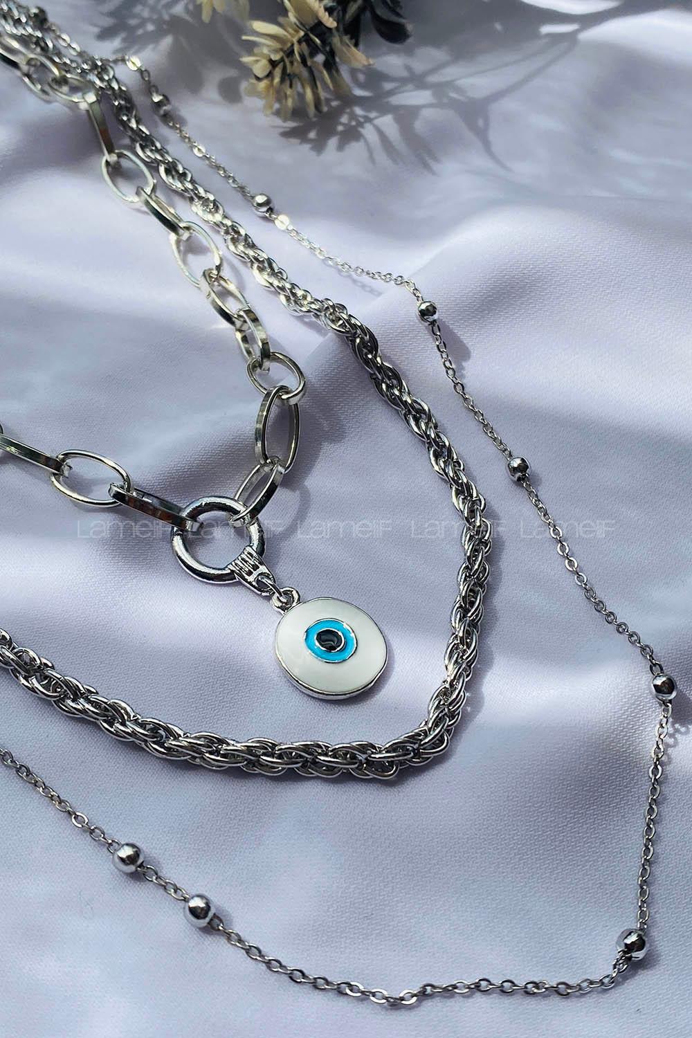 Silver Gold Straight Necklace