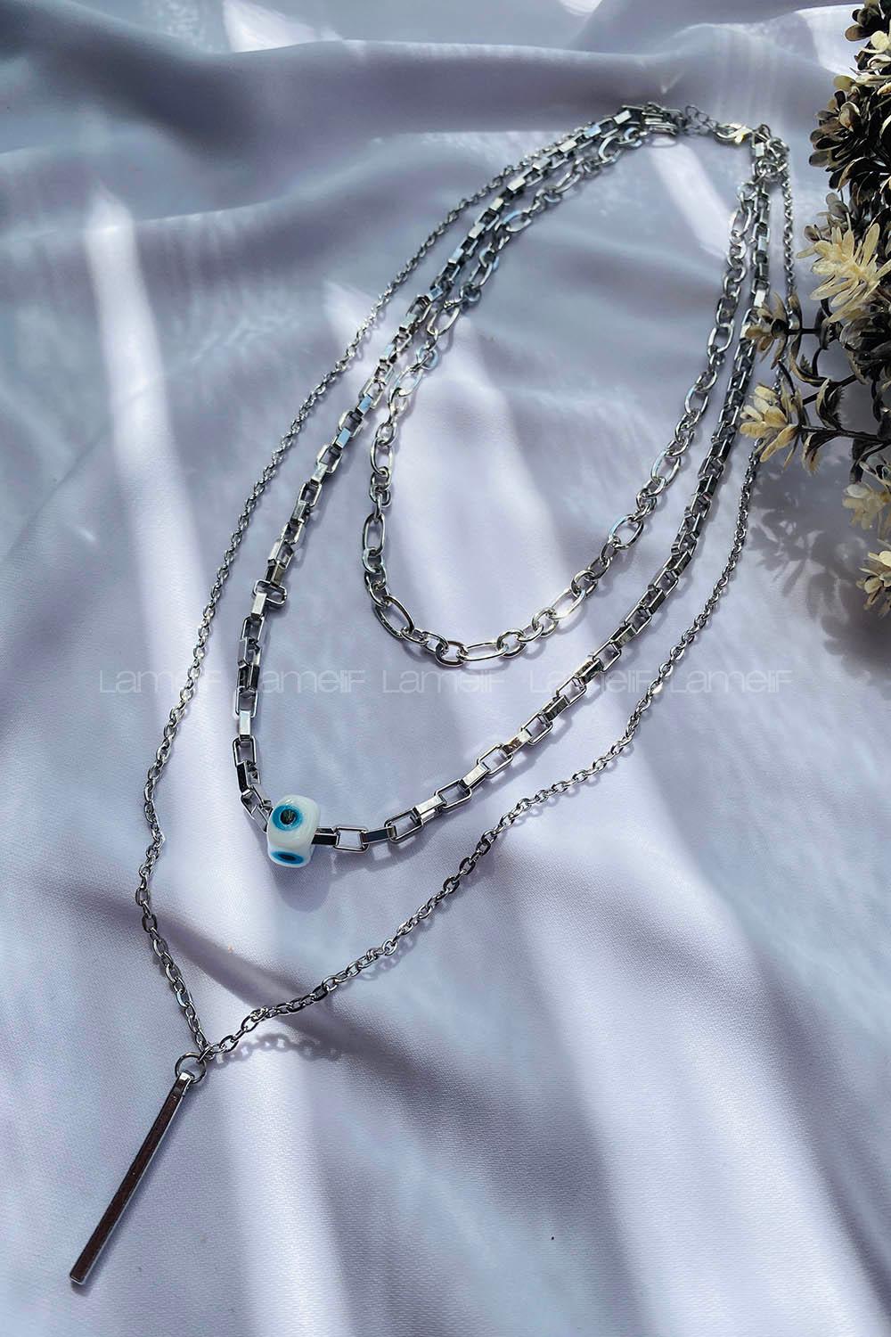 Silver Silver Straight Necklace