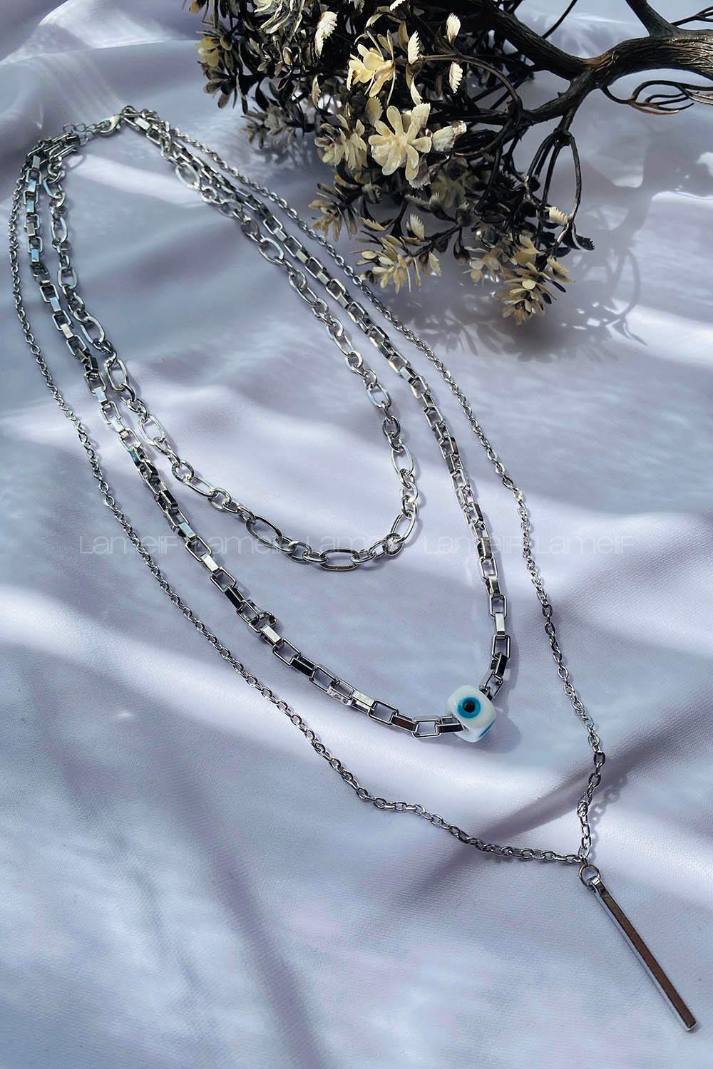 Silver Silver Straight Necklace