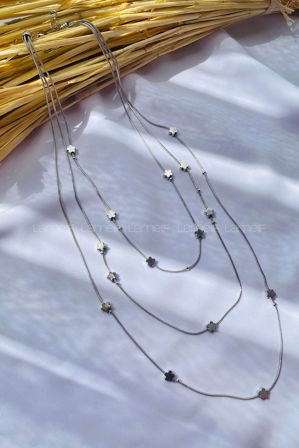 Silver Gold Straight Necklace