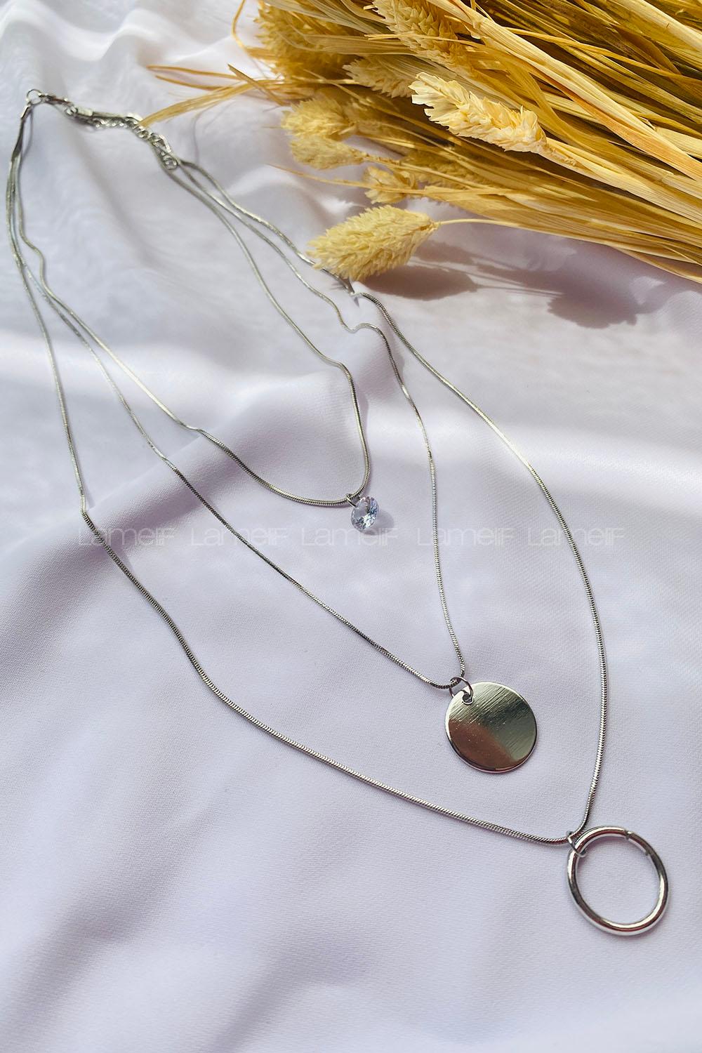 Silver Gold Drop Necklace