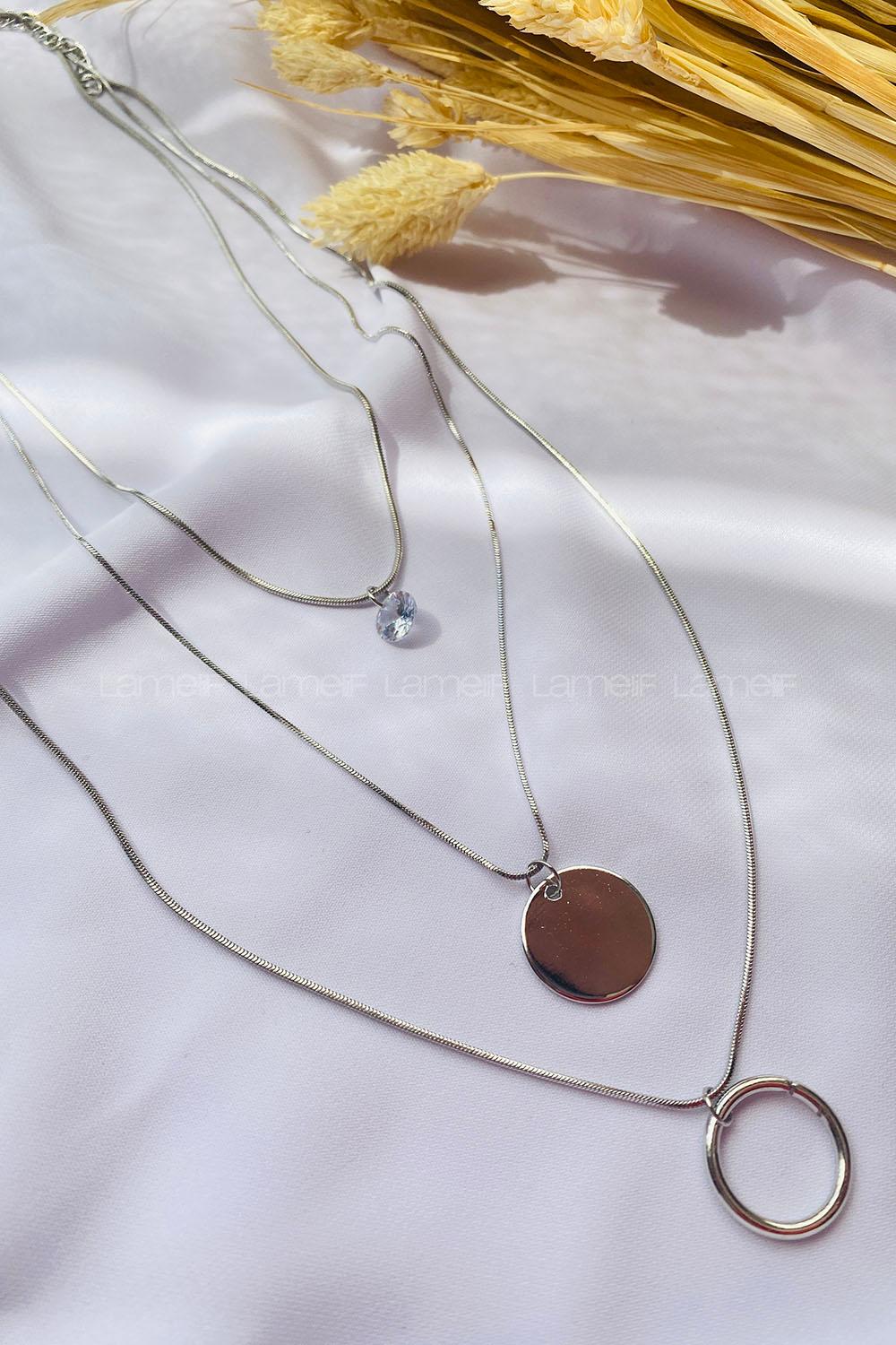 Silver Gold Drop Necklace