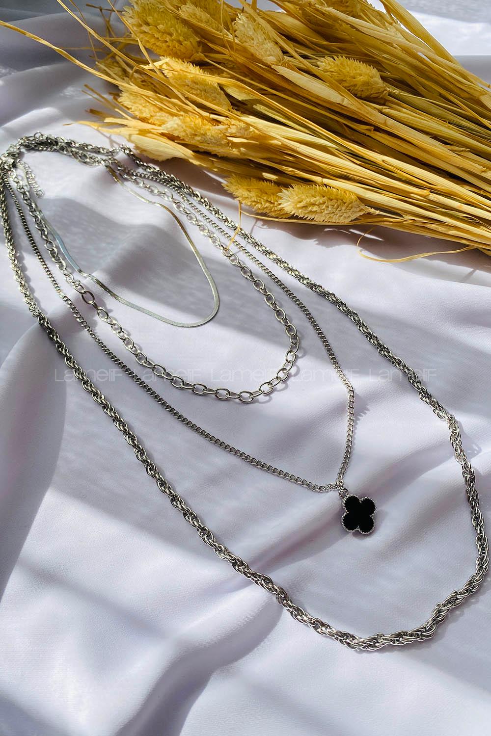 Silver Gold Straight Necklace