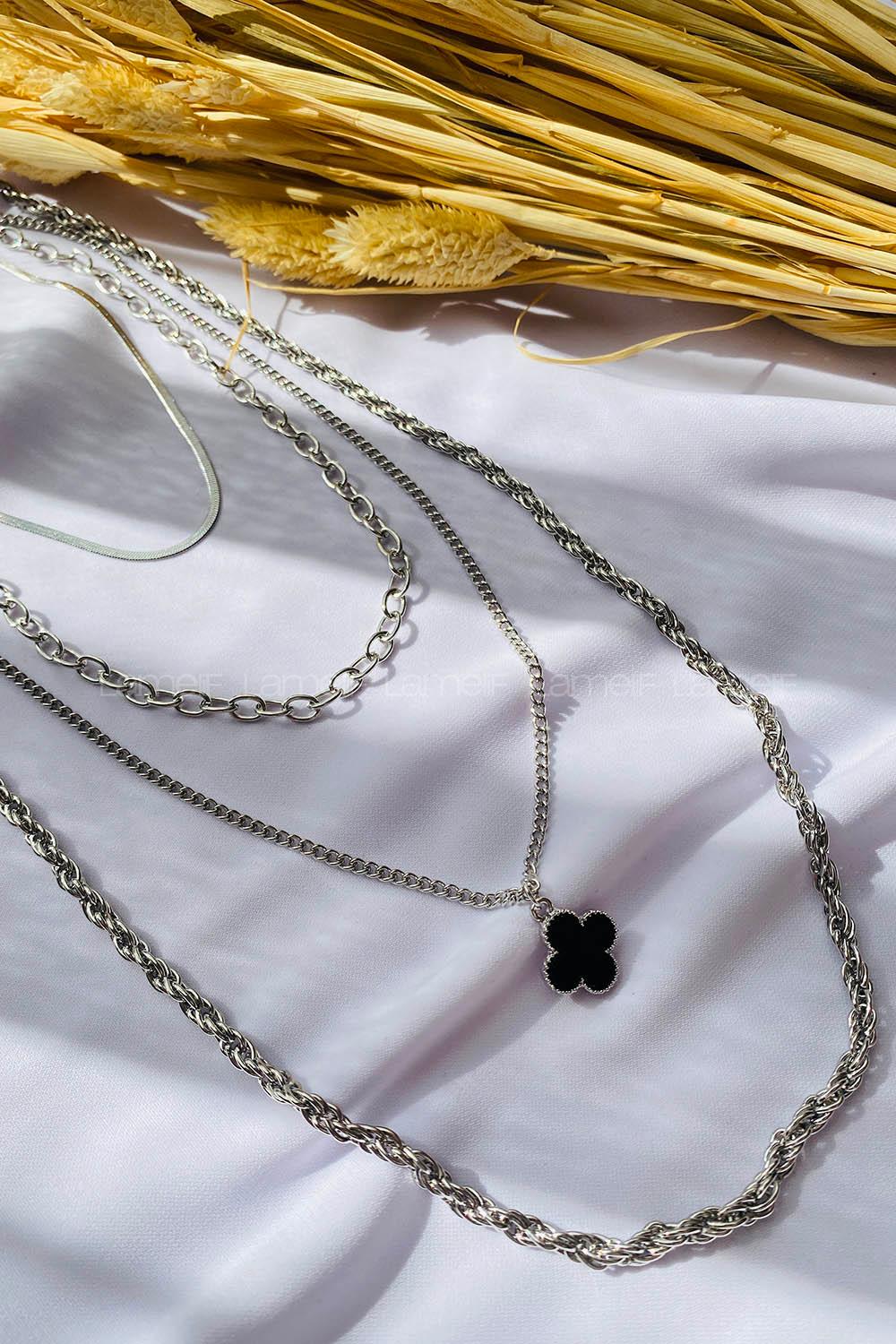 Silver Gold Straight Necklace