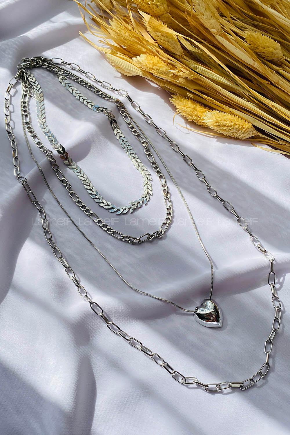 Silver Gold Straight Necklace