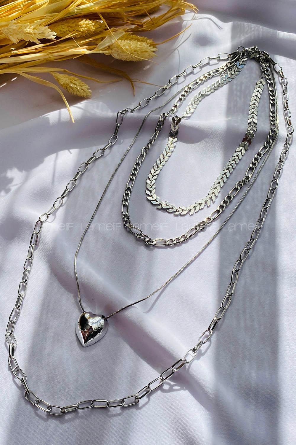 Silver Gold Straight Necklace