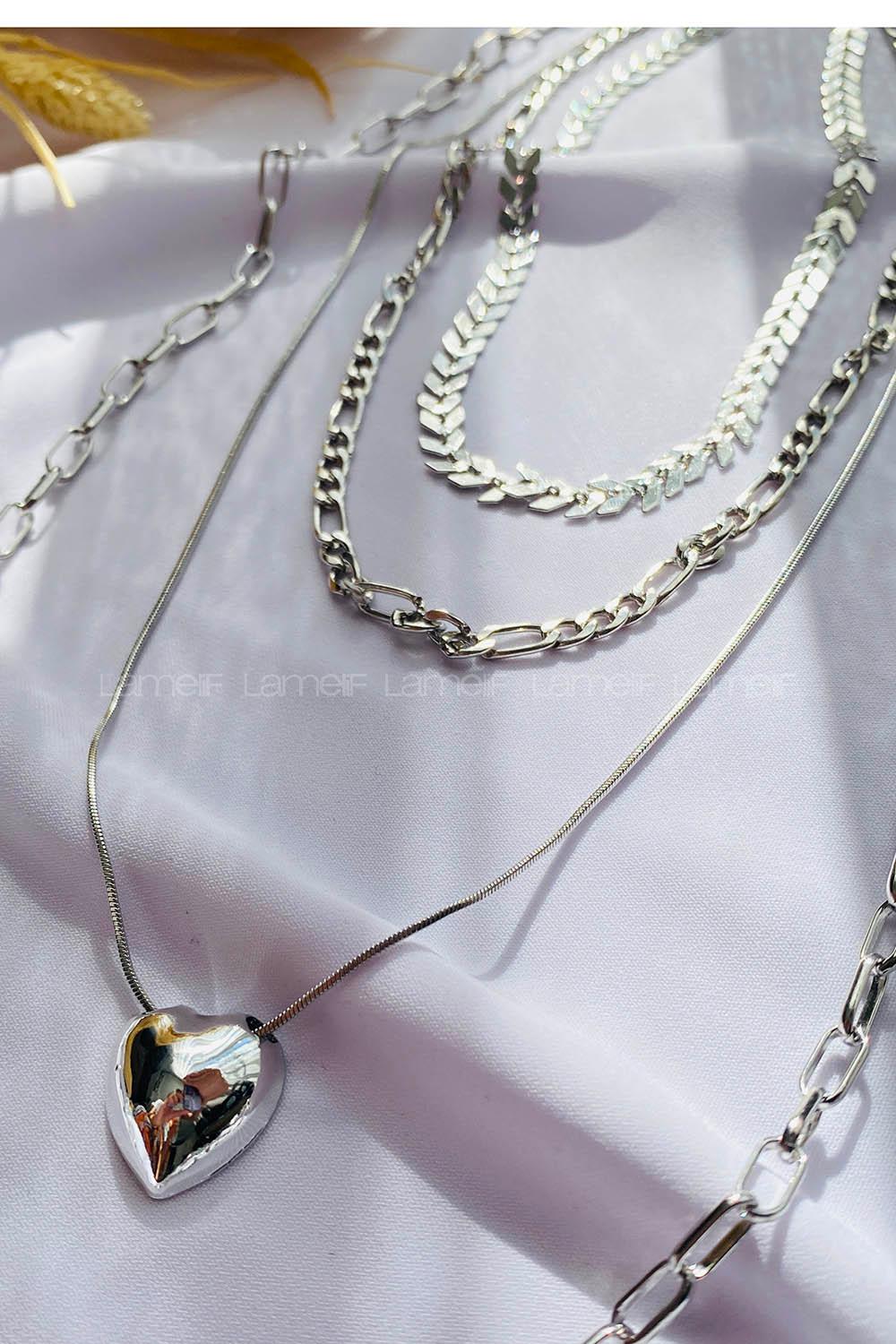Silver Gold Straight Necklace