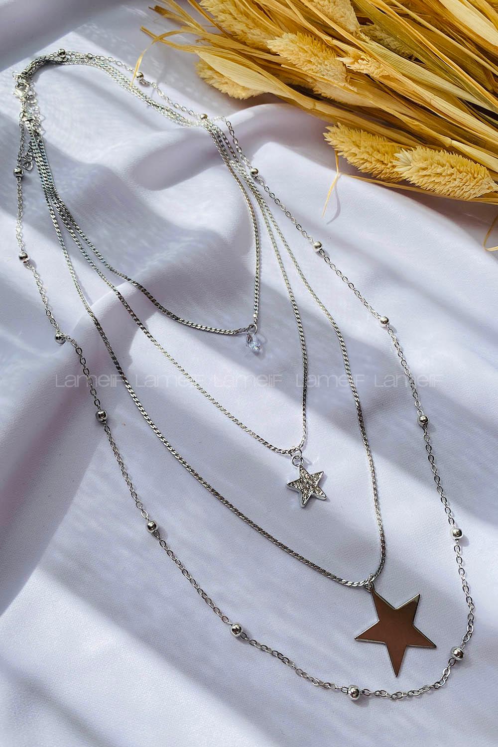 Silver Gold Straight Necklace