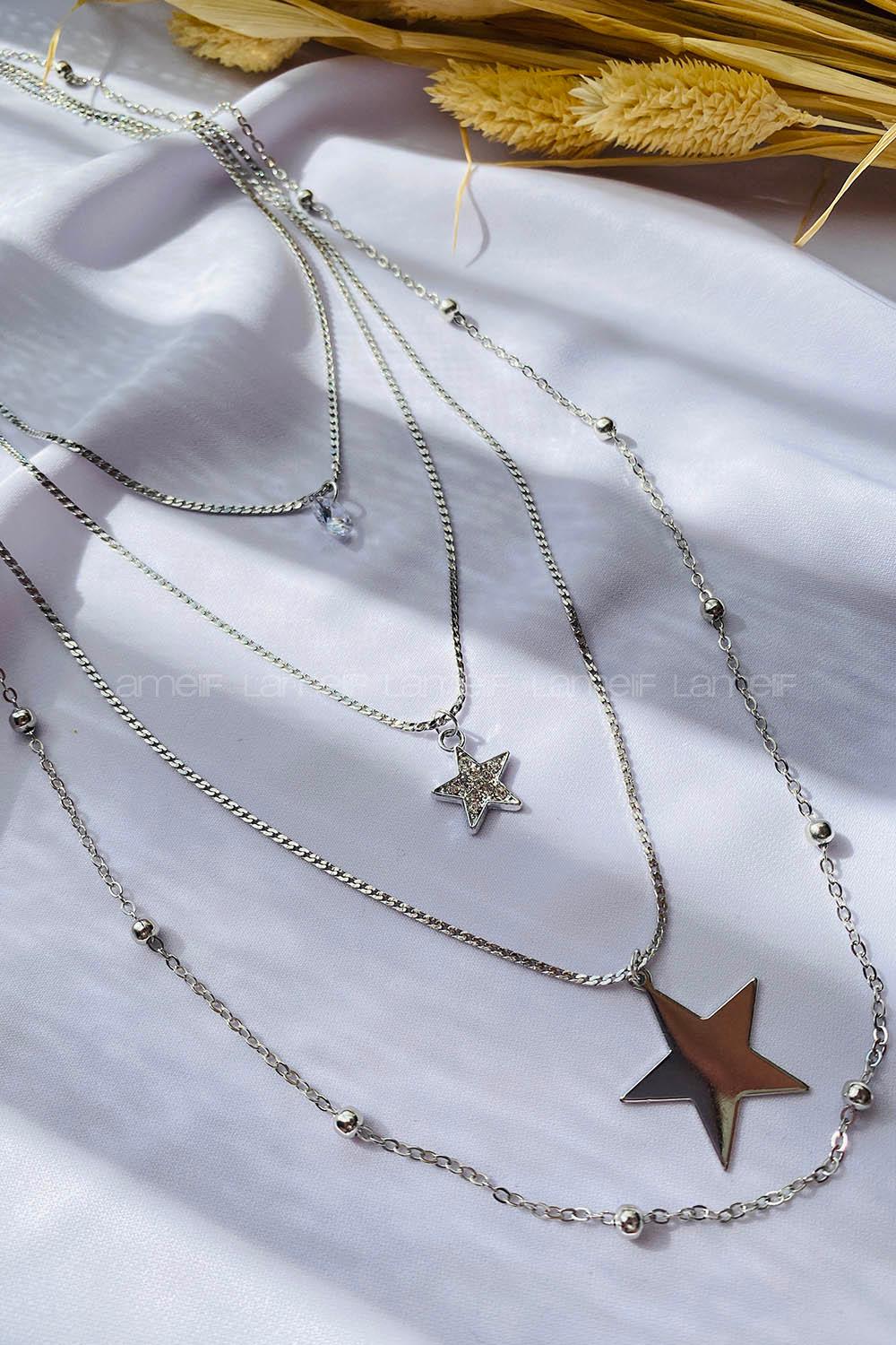 Silver Gold Straight Necklace