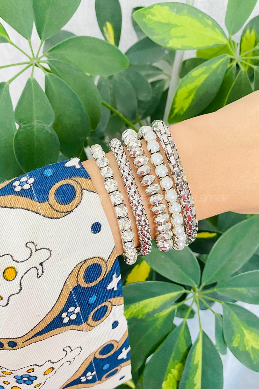 Silver Belted Gold Straight Wristband