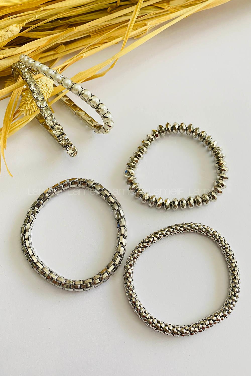 Silver Belted Gold Straight Wristband