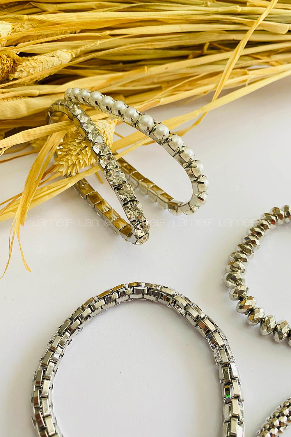 Silver Belted Gold Straight Wristband