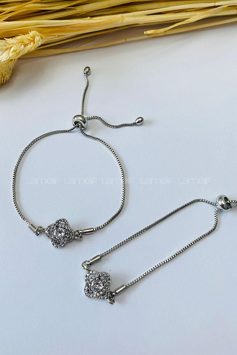 Silver Belted Gold Straight Wristband