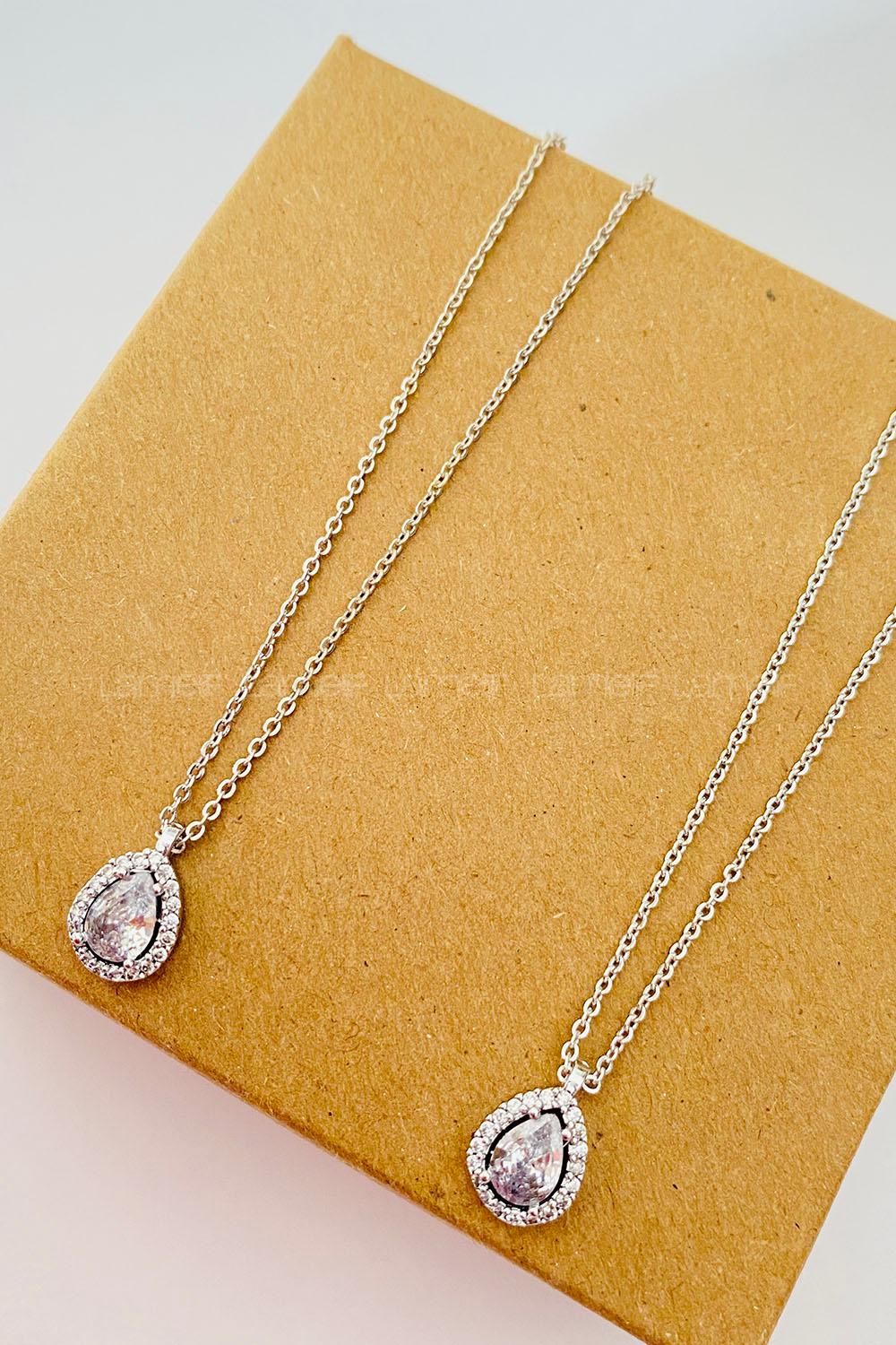 Silver-7 Gold Straight Necklace