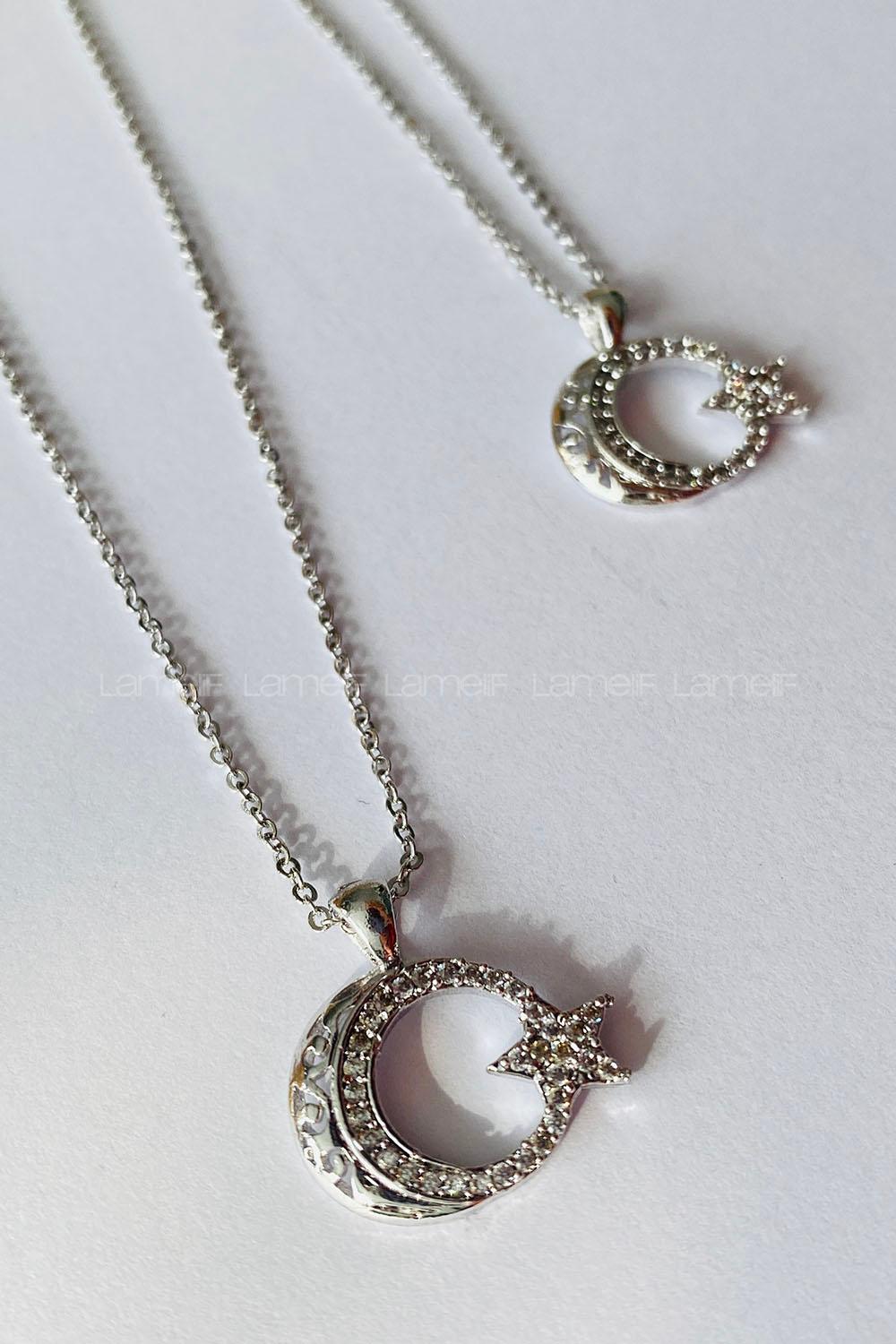 Silver-1 Gold Straight Necklace