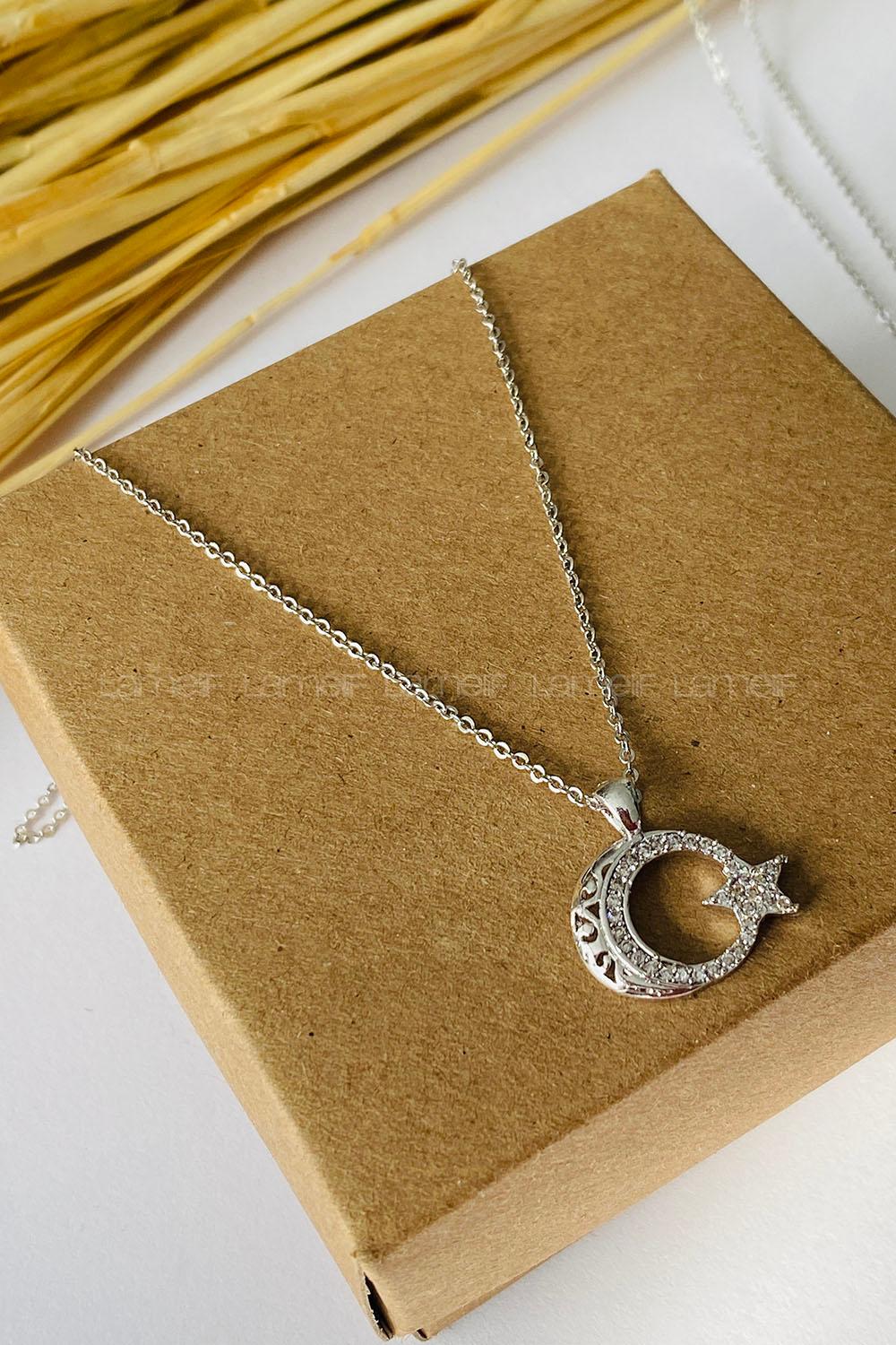 Silver-1 Gold Straight Necklace