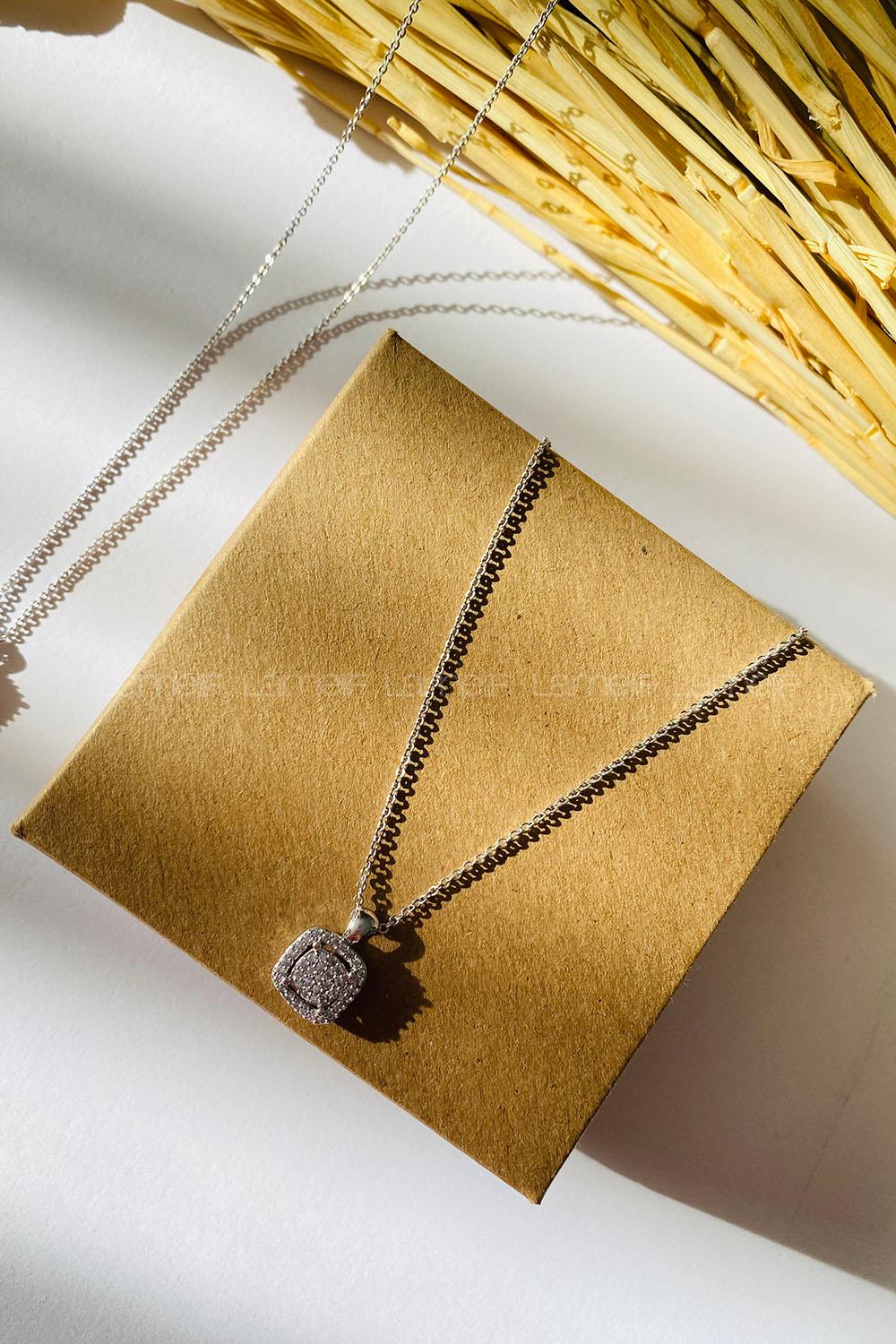 Silver-3 Gold Straight Necklace