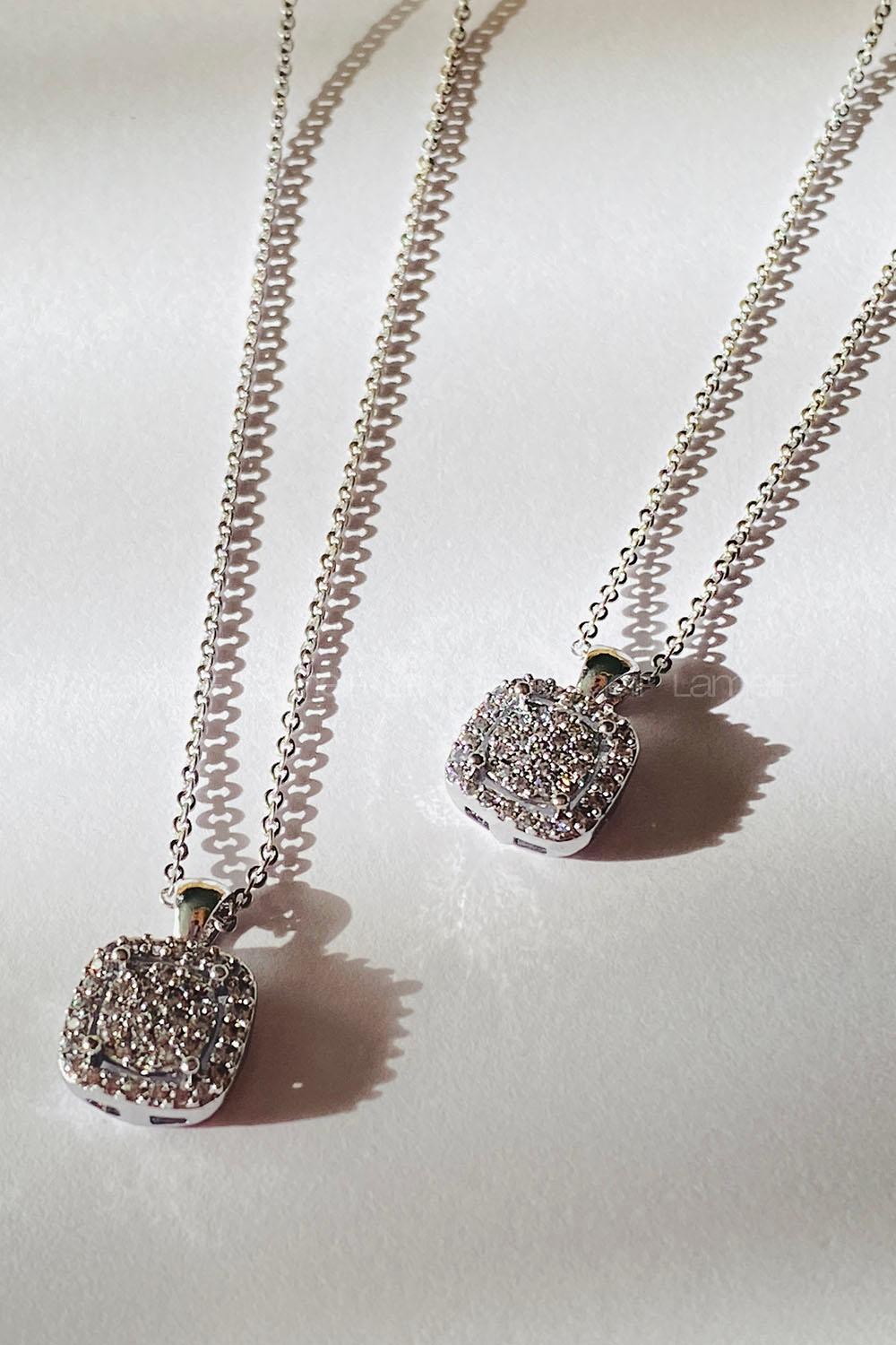 Silver-3 Gold Straight Necklace