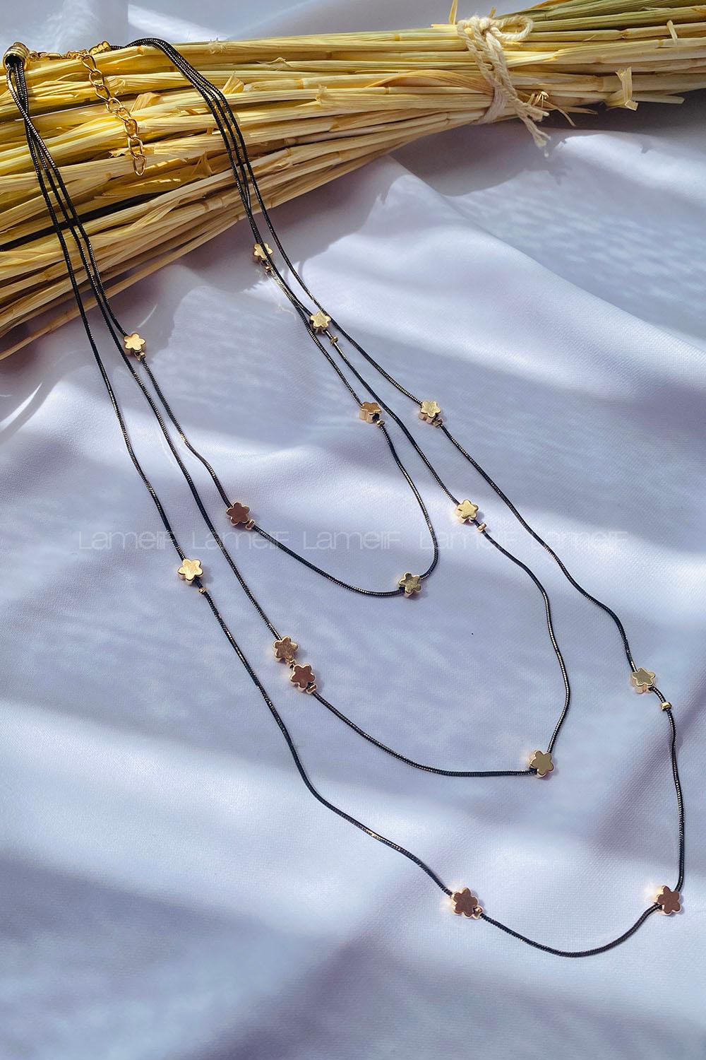 Black Gold Straight Necklace