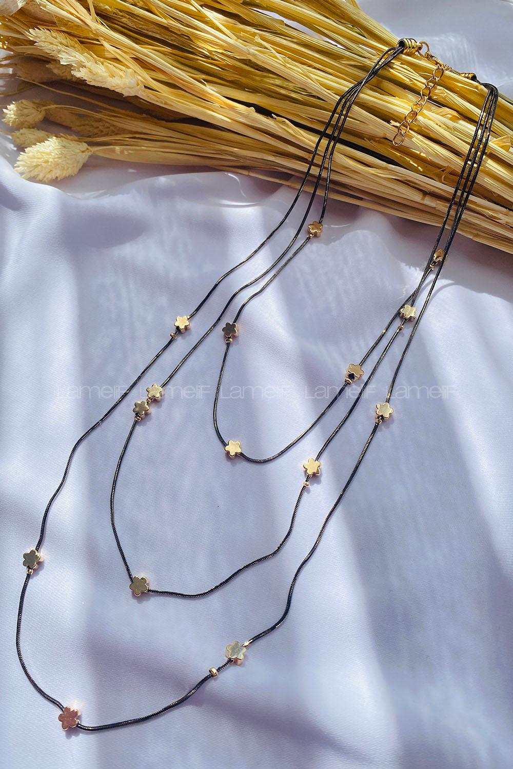 Black Gold Straight Necklace