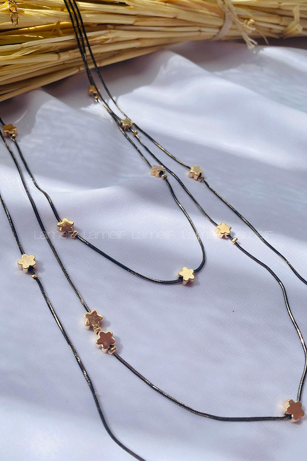 Black Gold Straight Necklace