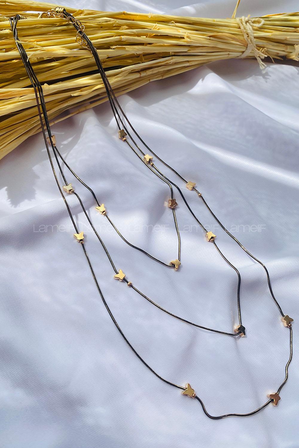 Black Gold Straight Necklace