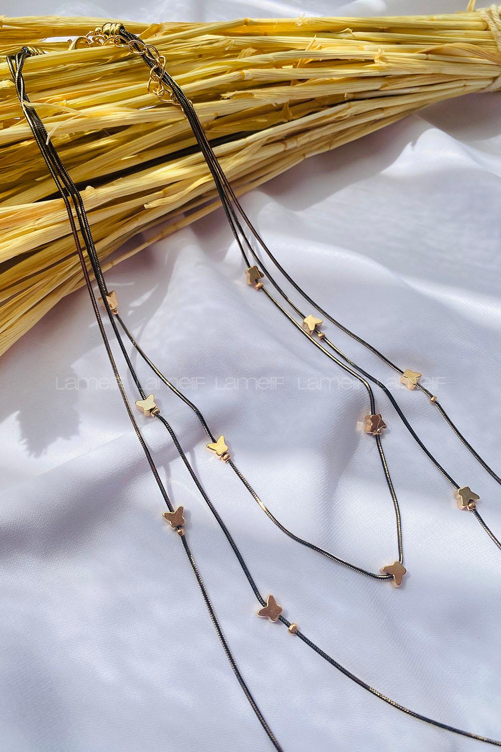 Black Gold Straight Necklace