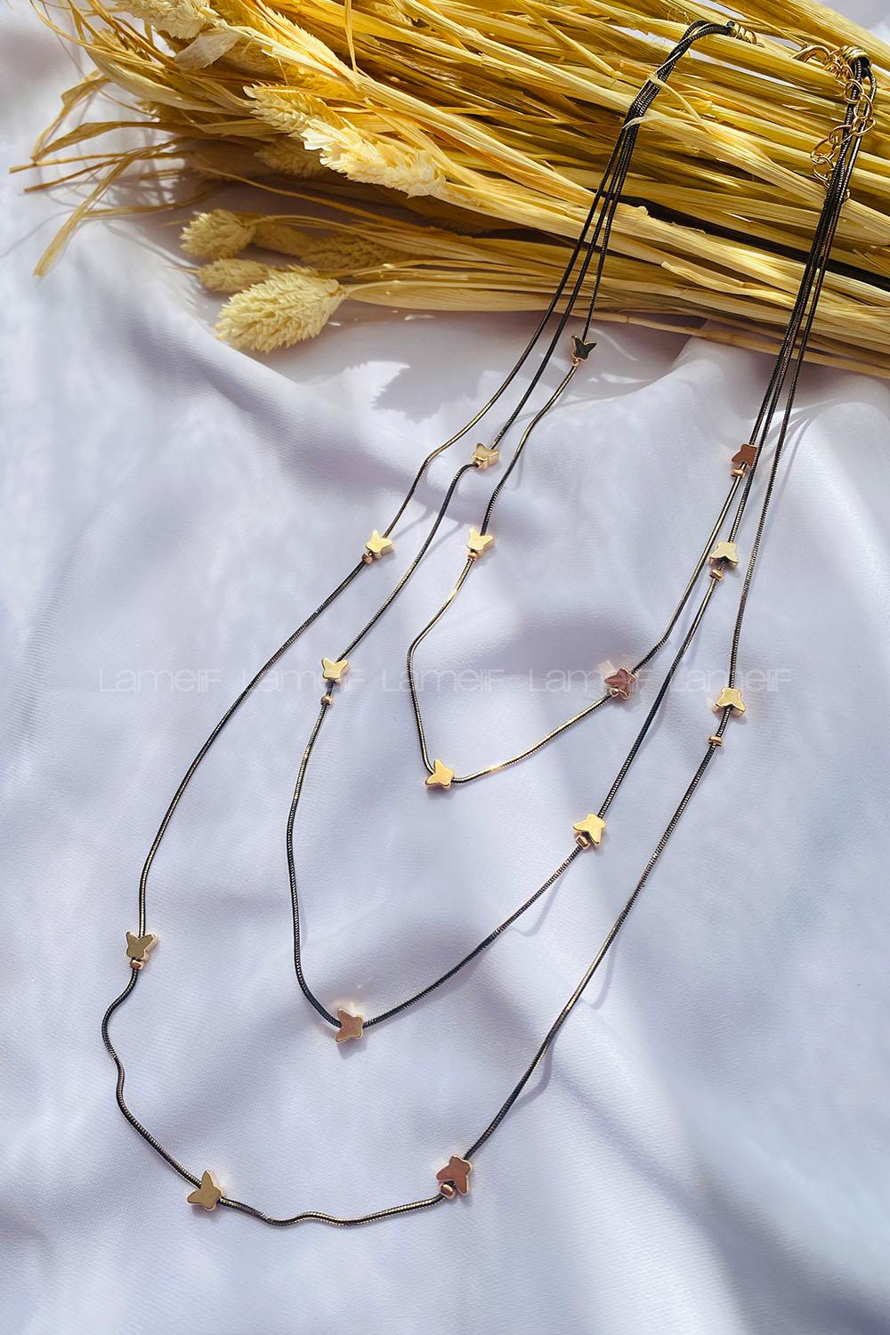 Black Gold Straight Necklace