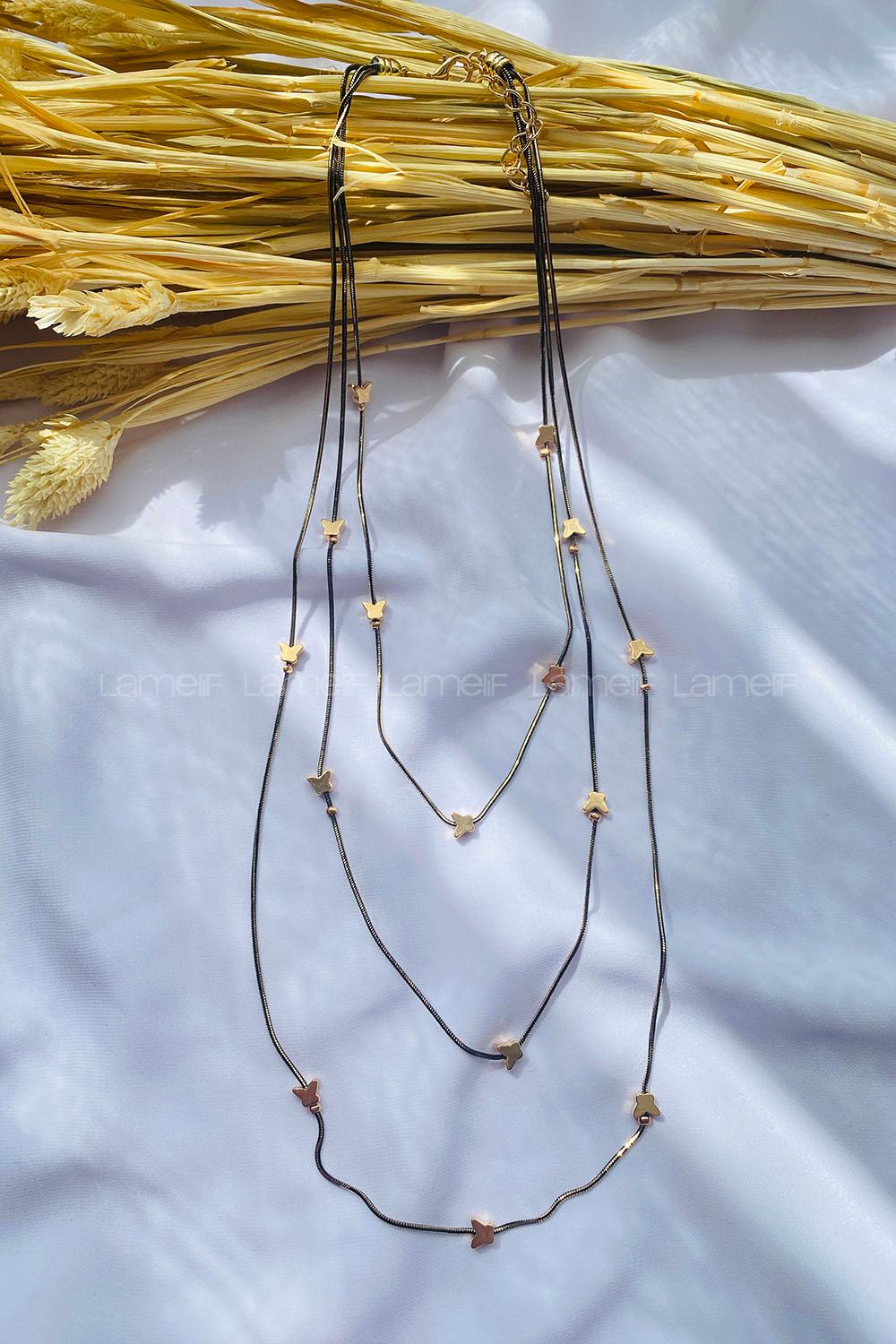 Black Gold Straight Necklace