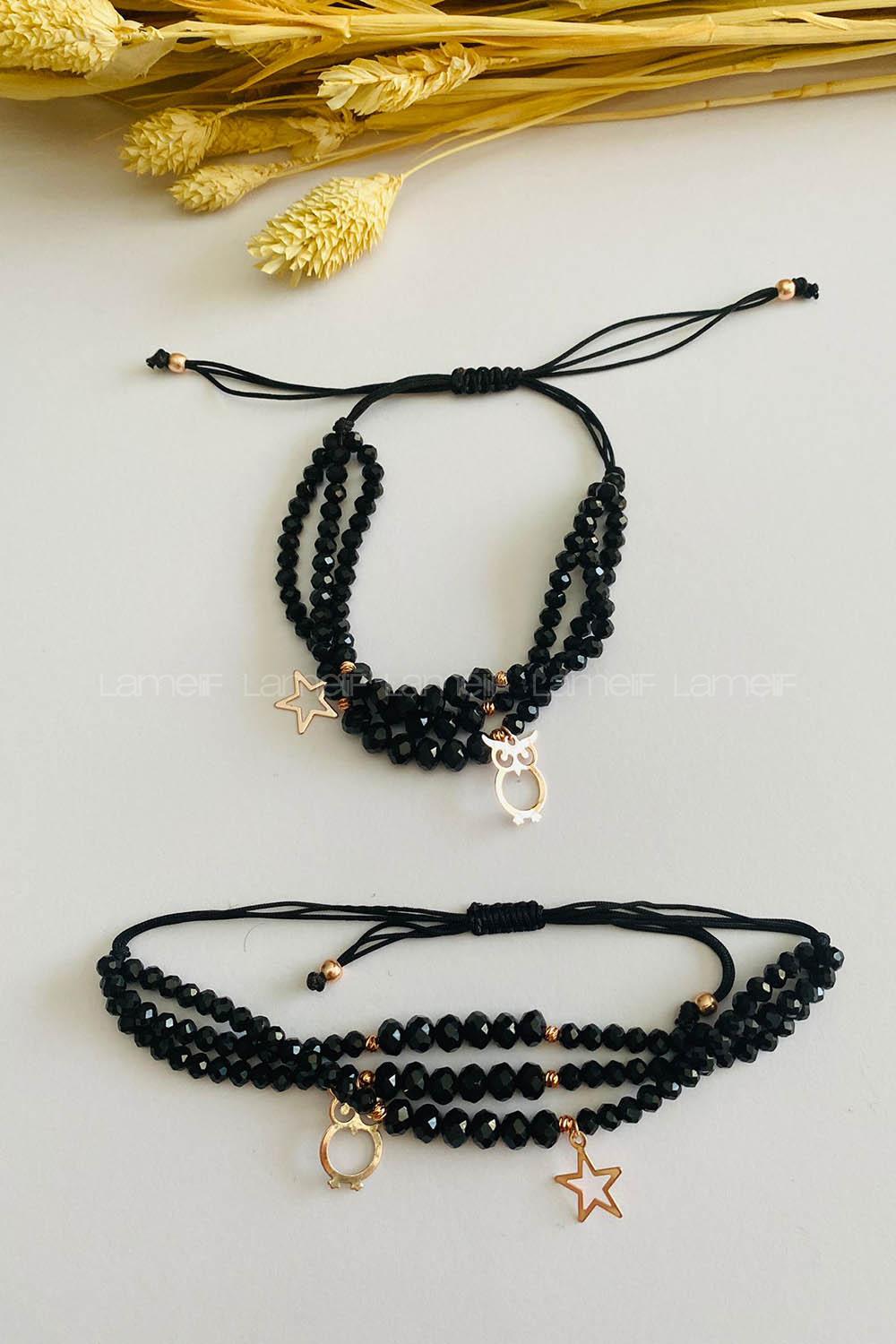 Black Belted Gold Straight Wristband