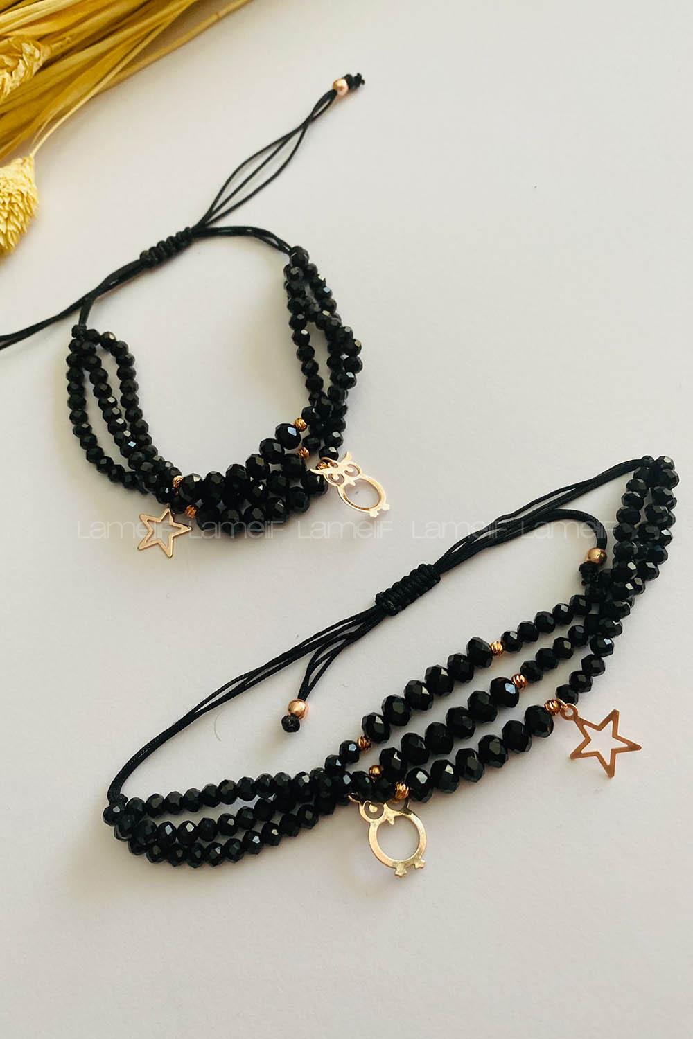 Black Belted Gold Straight Wristband