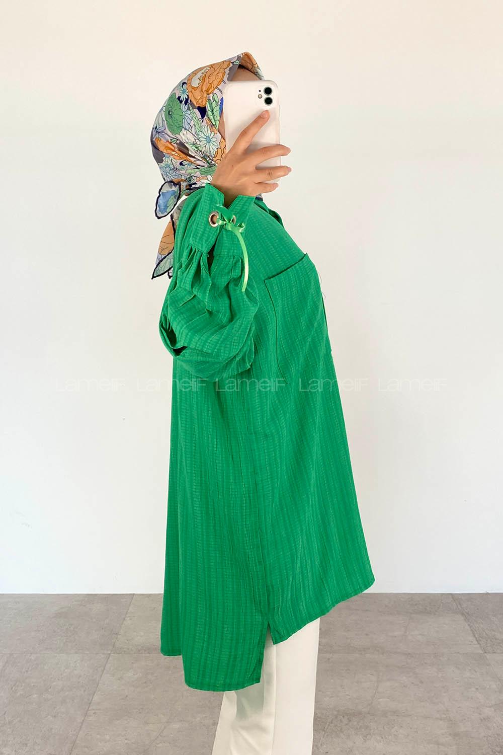 Green-1 Shirt Collar Long Arm Cotton Printed Shirt