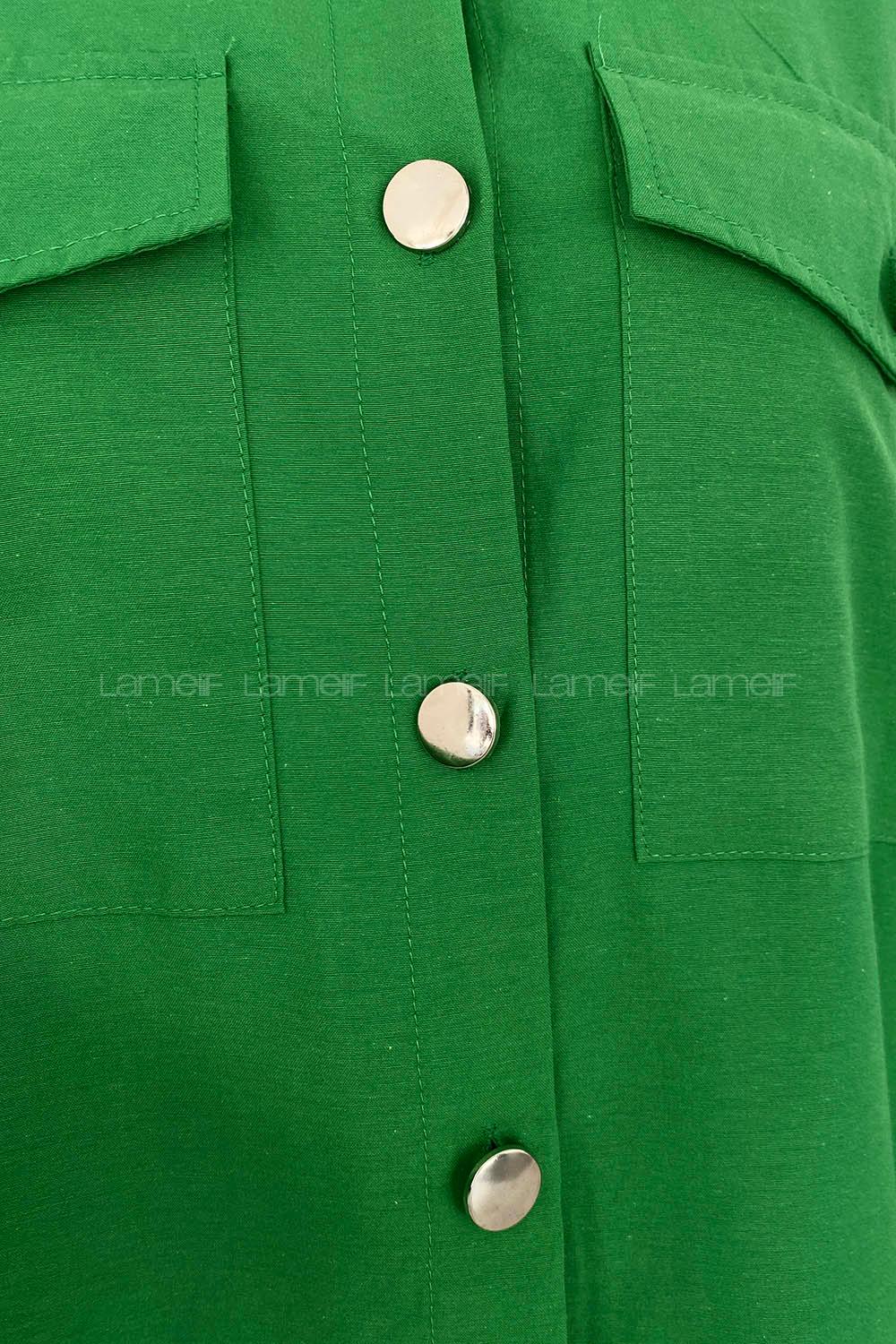 Green-1 Shirt Collar Bat Sleeve Arm Cotton Unprinted Shirt
