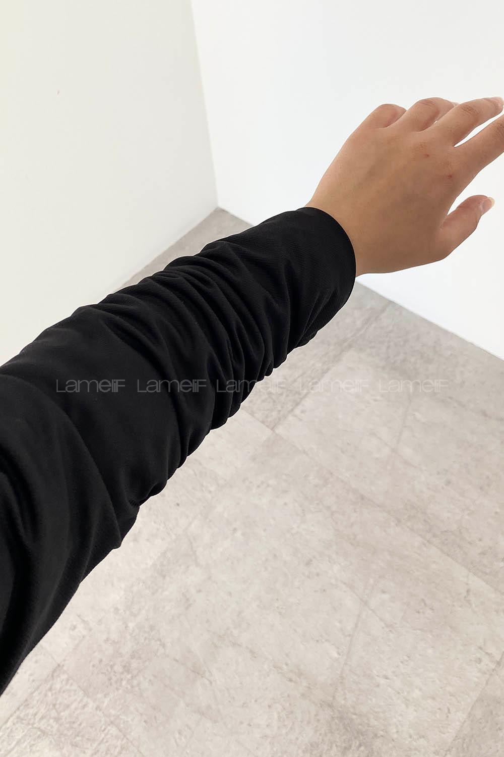 Black Scoop Neck Long Arm Atlas Jacket