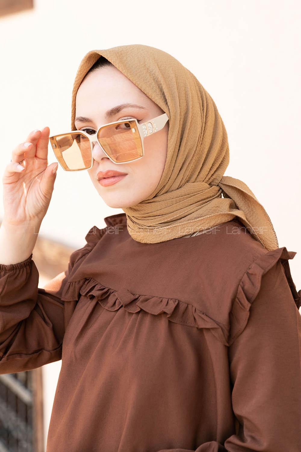 Lamelif Mio Caz Eşarp Gold