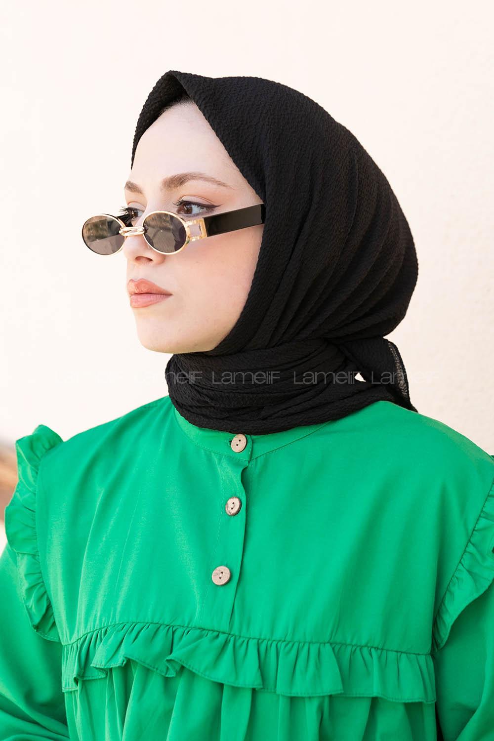 Lamelif Mio Caz Eşarp Siyah